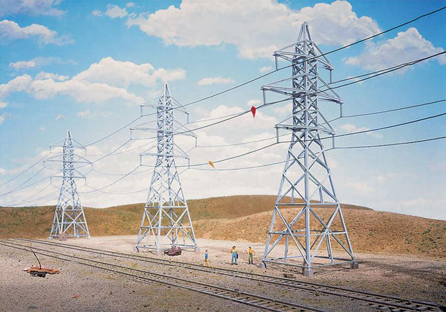 Walthers Cornerstone 933-3121 | High-Voltage Transmission Tower (4 pk) | HO Scale - Squeaky's Trains