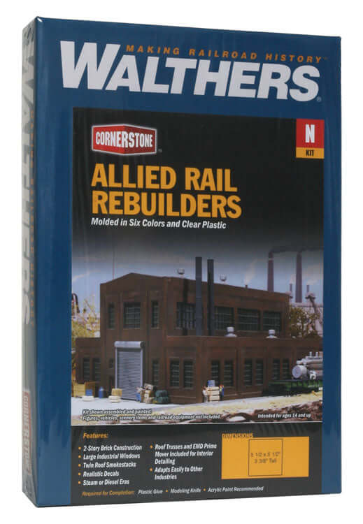 Walthers Cornerstone 933-3211 | Allied Rail Rebuilders - Building Kit | N Scale - Squeaky's Trains