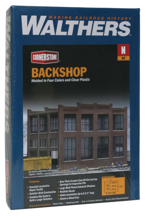 Walthers Cornerstone 933-3227 | Backshop - Building Kit | N Scale - Squeaky's Trains