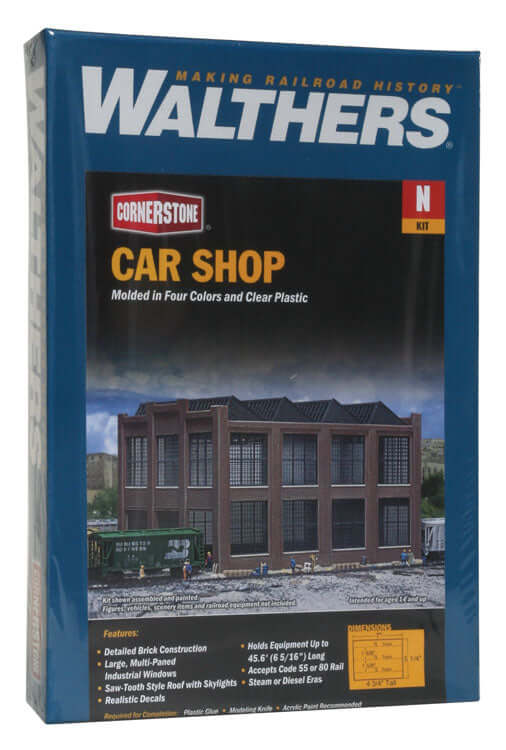 Walthers Cornerstone 933-3228 | Car Shop - Building Kit | N Scale - Squeaky's Trains