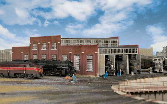 Walthers Cornerstone 933-3261 | Modern Roundhouse 3 Add-On Stalls - Building Kit | N Scale - Squeaky's Trains
