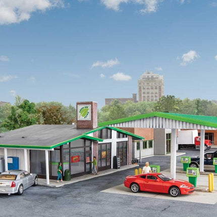 Walthers Cornerstone 933-3542 | Modernized Gas Station | HO Scale - Squeaky's Trains