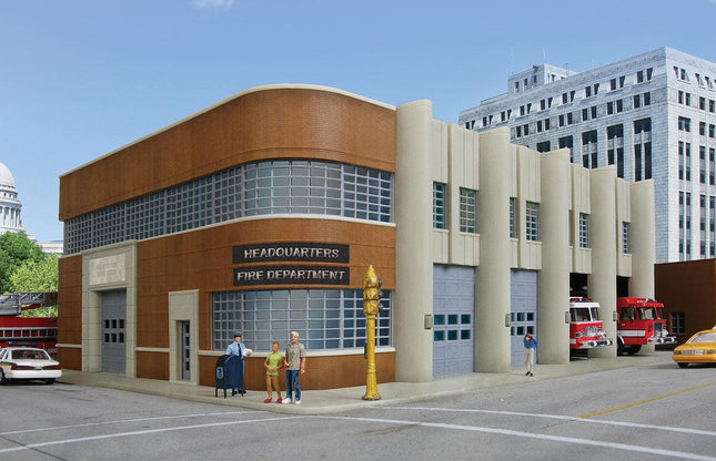 Walthers Cornerstone 933-3765 | Fire Department Headquarters | HO Scale - Squeaky's Trains