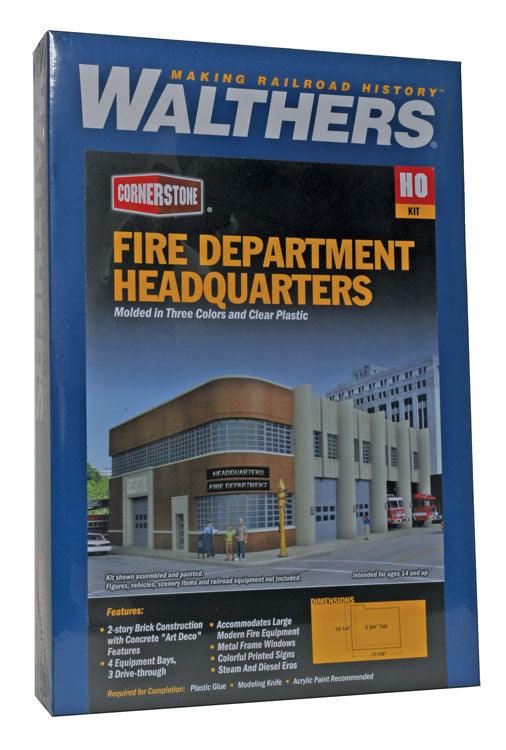 Walthers Cornerstone 933-3765 | Fire Department Headquarters | HO Scale - Squeaky's Trains