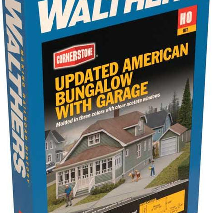 Walthers Cornerstone 933-3791 | Updated American Bungalow with Single-Car Garage | HO Scale - Squeaky's Trains