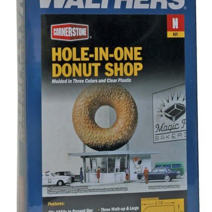 Walthers Cornerstone 933-3835 | Hole-In-One Donut Shop - Building Kit | N Scale - Squeaky's Trains