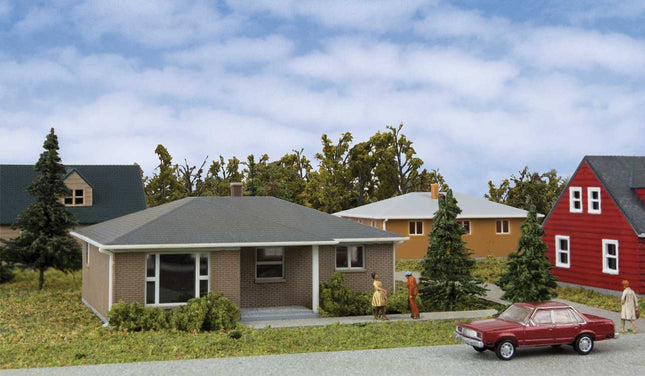 Walthers Cornerstone 933-3838 | Brick Ranch House - Building Kit | N Scale - Squeaky's Trains