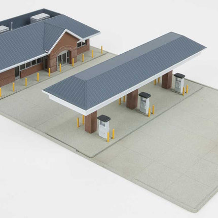 Walthers Cornerstone 933-3885 | Modern Gas Station - Building Kit | N Scale - Squeaky's Trains