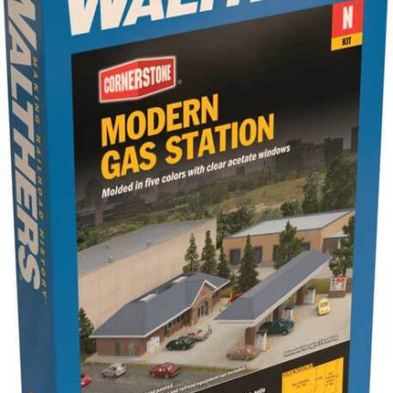 Walthers Cornerstone 933-3885 | Modern Gas Station - Building Kit | N Scale - Squeaky's Trains