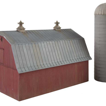 Walthers Cornerstone 933-3892 | Meadowhead Barn and Silo - Building Kit | N Scale - Squeaky's Trains