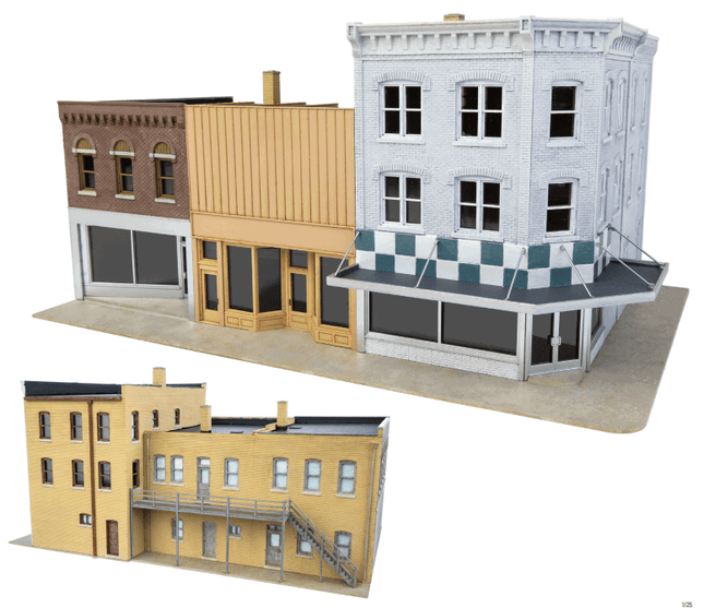 Walthers Cornerstone 933-4044 | Merchant's Row VII - Building Kit | HO Scale - Squeaky's Trains