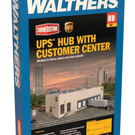 Walthers Cornerstone 933-4110 | UPS® Hub with Customer Center | HO Scale - Squeaky's Trains
