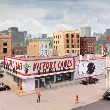 Walthers Cornerstone 933-4118 | Vintage Bowling Alley - Building Kit | HO Scale - Squeaky's Trains
