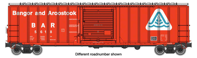 Walthers Mainline 910-1879 | 50' ACF Exterior Post Boxcar - Ready to Run - Bangor & Aroostook BAR #5682 (red, white) | HO Scale - Squeaky's Trains