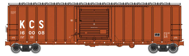 Walthers Mainline 910-1880 | 50' ACF Exterior Post Boxcar - Ready to Run - Kansas City Southern #160008 (brown, white) | HO Scale - Squeaky's Trains