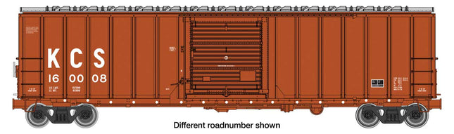 Walthers Mainline 910-1883 | 50' ACF Exterior Post Boxcar - Ready to Run - Kansas City Southern #160148 (brown, white) | HO Scale - Squeaky's Trains
