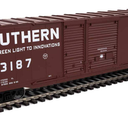 Walthers Mainline 910-3237 | 60' Pullman-Standard Auto Parts Boxcar (10' and 6' doors) - Ready to Run - Southern #43187 | HO Scale - Squeaky's Trains