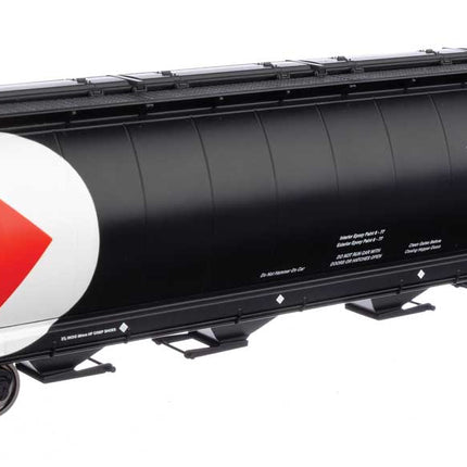 Walthers Mainline 910-7880 | 59' Cylindrical Hopper - Ready to Run - Canadian Pacific #385278 (black, white, red w/multi-mark, trough hatches) | HO Scale - Squeaky's Trains