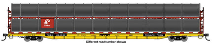 Walthers Mainline 910-8112 | 89' Flatcar w/Bi-Level Shielded Auto Rack - Ready to Run - Conrail Rack / Trailer-Train Flatcar TTBX #964357 | HO Scale - Squeaky's Trains
