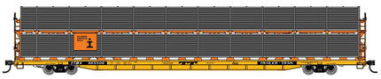 Walthers Mainline 910-8113 | 89' Flatcar w/Bi-Level Shielded Auto Rack - Ready to Run - Illinois Central Gulf Rack / Trailer-Train Flatcar TTBX #965506 | HO Scale - Squeaky's Trains