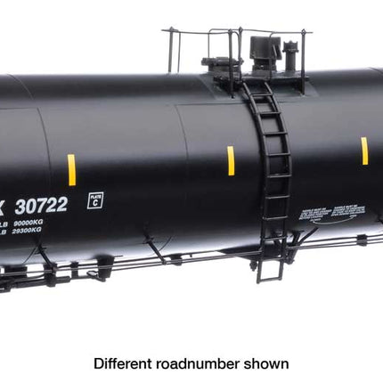 Walthers Proto 920-100624 | 55' Trinity 30,145-Gallon Tank Car - Ready to Run - Archer-Daniels-Midland ADMX #30745 (black, white, leaf logo, yellow marks) | HO Scale - Squeaky's Trains