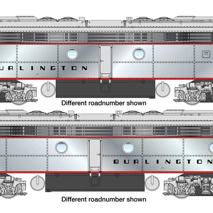 Walthers Proto 920-42915 | EMD E9 A-A - ESU® Sound & DCC - Chicago, Burlington & Quincy #9990 & 9993 (plated sides) | HO Scale - Squeaky's Trains