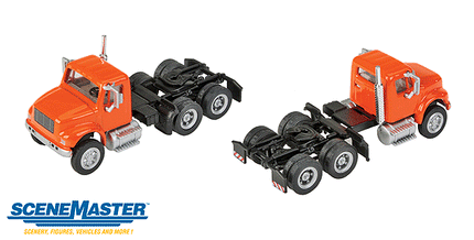 Walthers SceneMaster 949-11183 | International(R) 4900 Dual-Axle Semi Tractor Only - Orange | HO Scale - Squeaky's Trains