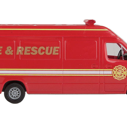 Walthers SceneMaster 949-12204 | Service Van - Fire and Rescue (red, white, yellow) | HO Scale - Squeaky's Trains