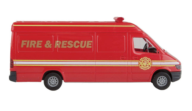 Walthers SceneMaster 949-12204 | Service Van - Fire and Rescue (red, white, yellow) | HO Scale - Squeaky's Trains