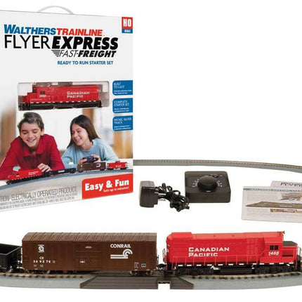Walthers Trainline 931-1211 | Flyer Express Fast-Freight Train Set - Canadian Pacific | HO Scale - Squeaky's Trains