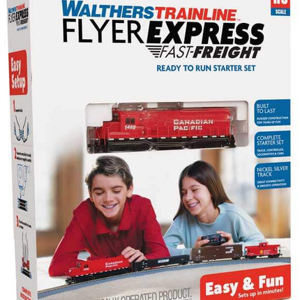 Walthers Trainline 931-1211 | Flyer Express Fast-Freight Train Set - Canadian Pacific | HO Scale - Squeaky's Trains