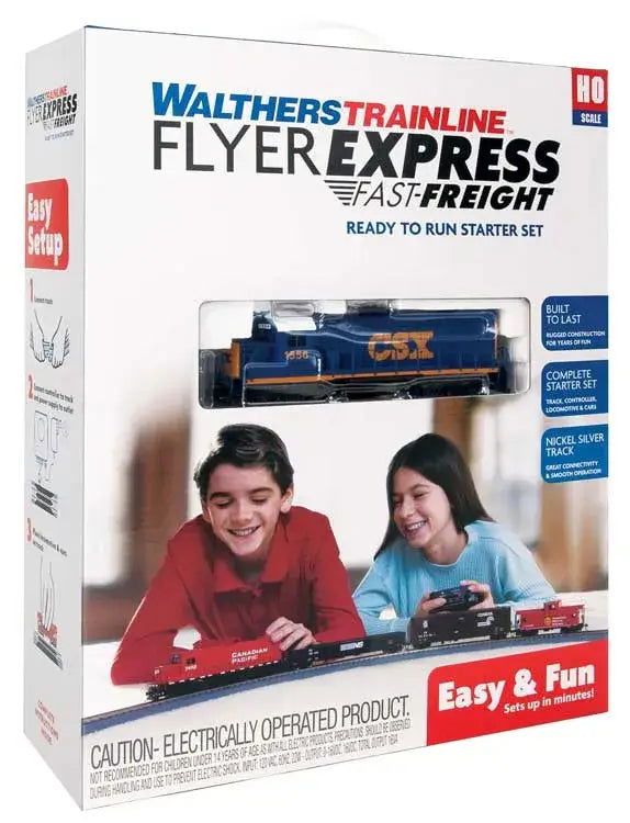 Walthers Trainline 931-1212 | Flyer Express Fast-Freight Train Set - CSX Transportation | HO Scale - Squeaky's Trains