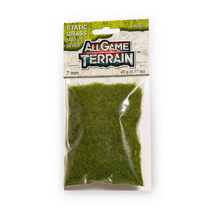 Woodland Scenics / All Game Terrain 6584 | Static Grass - Medium Green - 9/32" 7mm Tall | Multi Scale - Squeaky's Trains