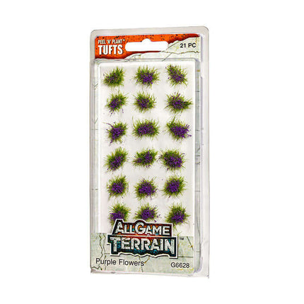 Woodland Scenics / All Game Terrain 6628 | Peel 'n' Plant Tufts - Purple Flowers | Multi Scale - Squeaky's Trains