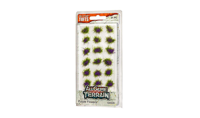 Woodland Scenics / All Game Terrain 6628 | Peel 'n' Plant Tufts - Purple Flowers | Multi Scale - Squeaky's Trains