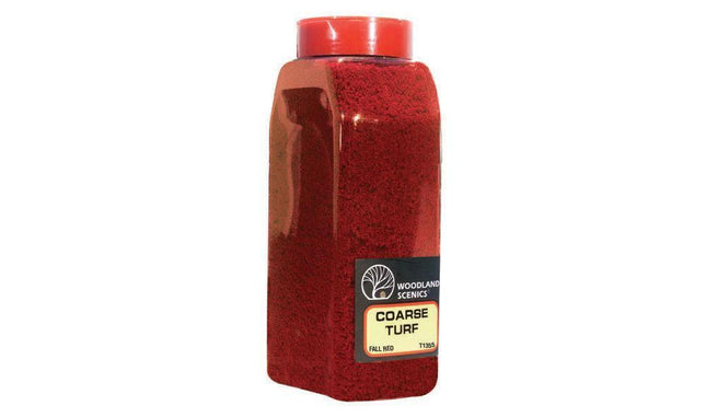 Woodland Scenics 1355 | Coarse Turf Fall Red Shaker | Multi Scale - Squeaky's Trains