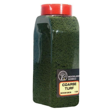 Woodland Scenics 1365 | Coarse Turf Dark Green Shaker | Multi Scale - Squeaky's Trains