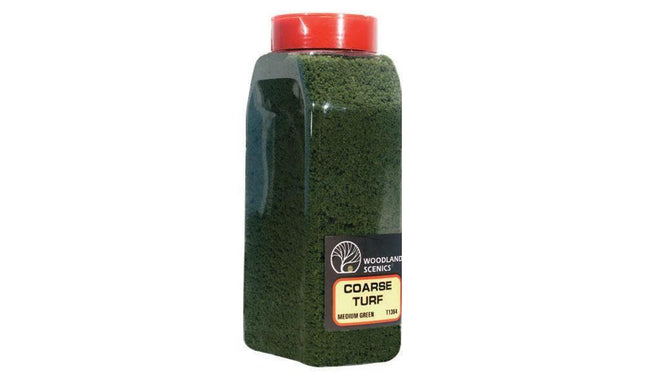 Woodland Scenics 1365 | Coarse Turf Dark Green Shaker | Multi Scale - Squeaky's Trains