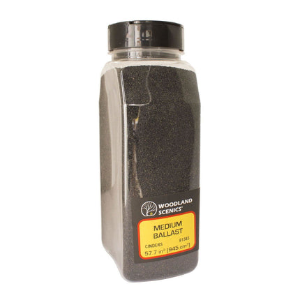 Woodland Scenics 1383 | Cinders Medium Ballast Shaker | Multi Scale - Squeaky's Trains