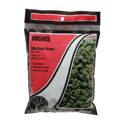 Woodland Scenics 146 | Bushes Medium Green Bag | Multi Scale - Squeaky's Trains