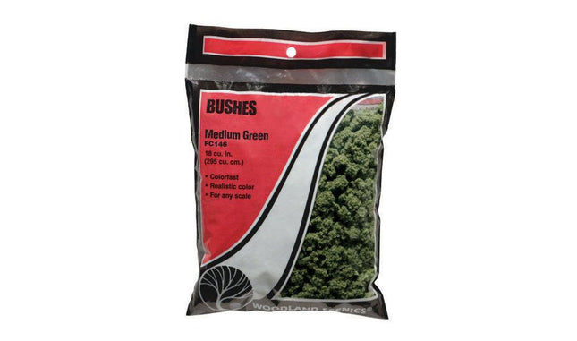 Woodland Scenics 146 | Bushes Medium Green Bag | Multi Scale - Squeaky's Trains