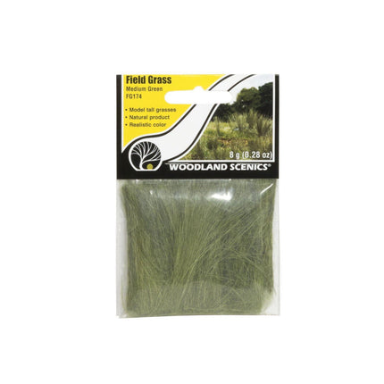 Woodland Scenics 174 | Field Grass Medium Green | Multi Scale - Squeaky's Trains