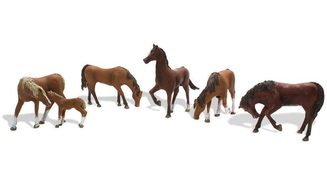 Woodland Scenics 1842 | Chestnut Horses | HO Scale - Squeaky's Trains