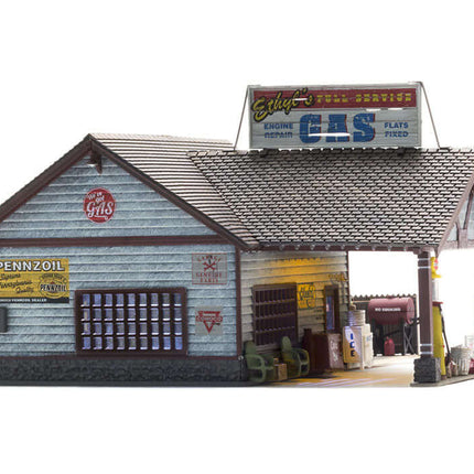 Woodland Scenics 4935 | Ethyl's Gas & Service - Assembled Building | N Scale - Squeaky's Trains