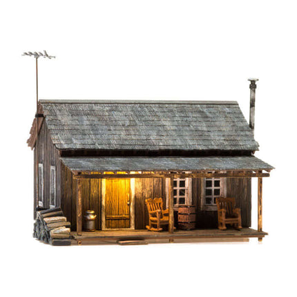 Woodland Scenics 4955 | Rustic Cabin - Assembled Building | N Scale - Squeaky's Trains