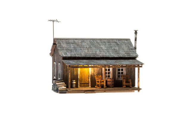 Woodland Scenics 4955 | Rustic Cabin - Assembled Building | N Scale - Squeaky's Trains