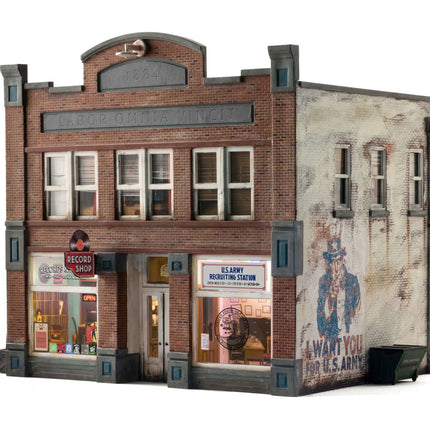 Woodland Scenics 4957 | Records & Recruiting - Assembled Building | N Scale - Squeaky's Trains