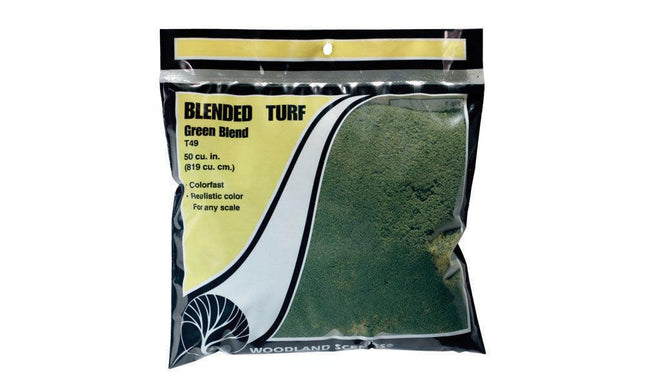 Woodland Scenics 49 | Blended Turf - Green Blend - Bag | Multi Scale - Squeaky's Trains