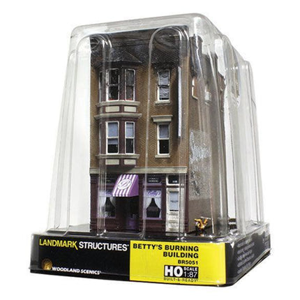 Woodland Scenics 5051 | Betty's Burning Building | HO Scale - Squeaky's Trains