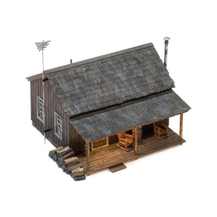 Woodland Scenics 5065 | Rustic Cabin - Assembled Building | HO Scale - Squeaky's Trains